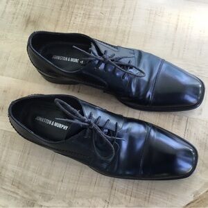 Johnston & Murphy Glossy Black Oxfords